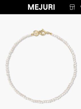 Mejuri MICRO PEARL BRACELET 14K yellow gold size 6in MEJURI Pearl bracelet